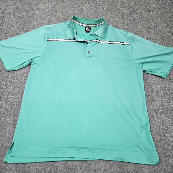 Footjoy Golf Polo Size XL Green Gradient White Stripe Prestwick Club Minnesota - Picture 1 of 9
